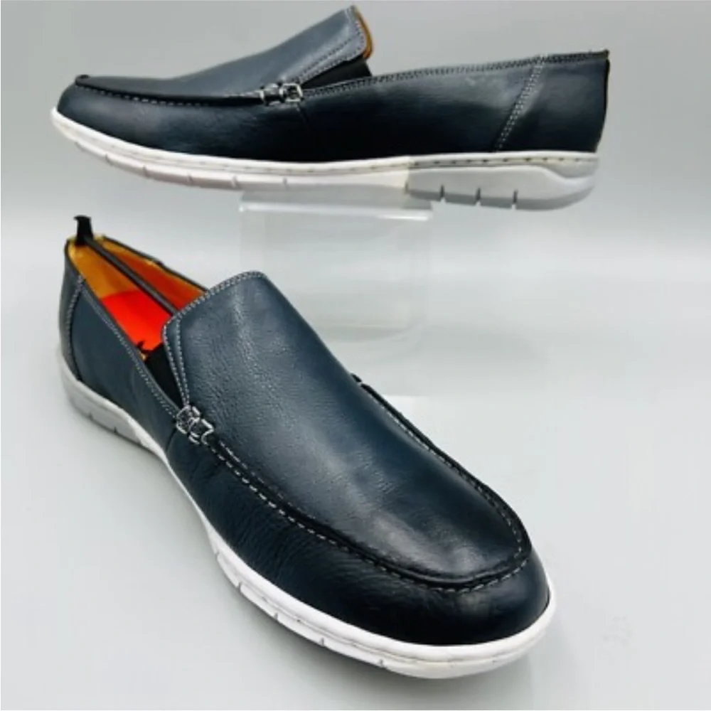 Sandro Moscoloni M180 Navy Blue Racino Leather Loafers Comfort Sz 9 1/2‎